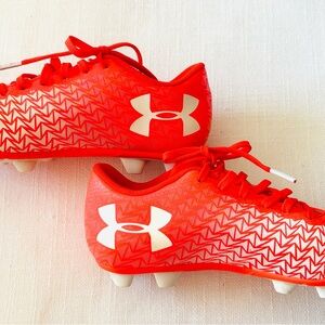 Under Armour Kids Red and White Sneakers, Great Condition, Almost New